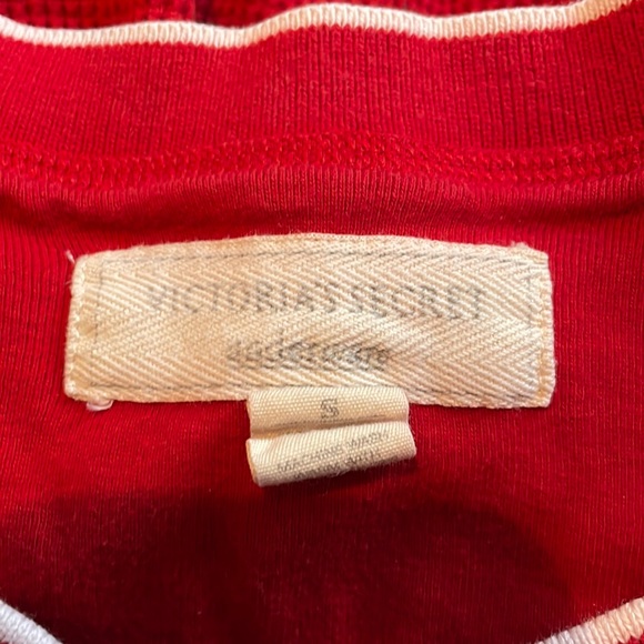 Victoria’s Secret Underware Red with White Accents/Bow Thermal Long Sleeve Small - Picture 3 of 6